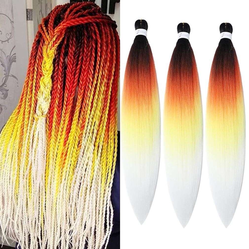 Pre Stretched Braiding Hair Extensions 30 Inch 3 Packs Crochet Twist Braids Hair High Temperature Synthetic Fiber Braid Hair Hot Water Setting（30",