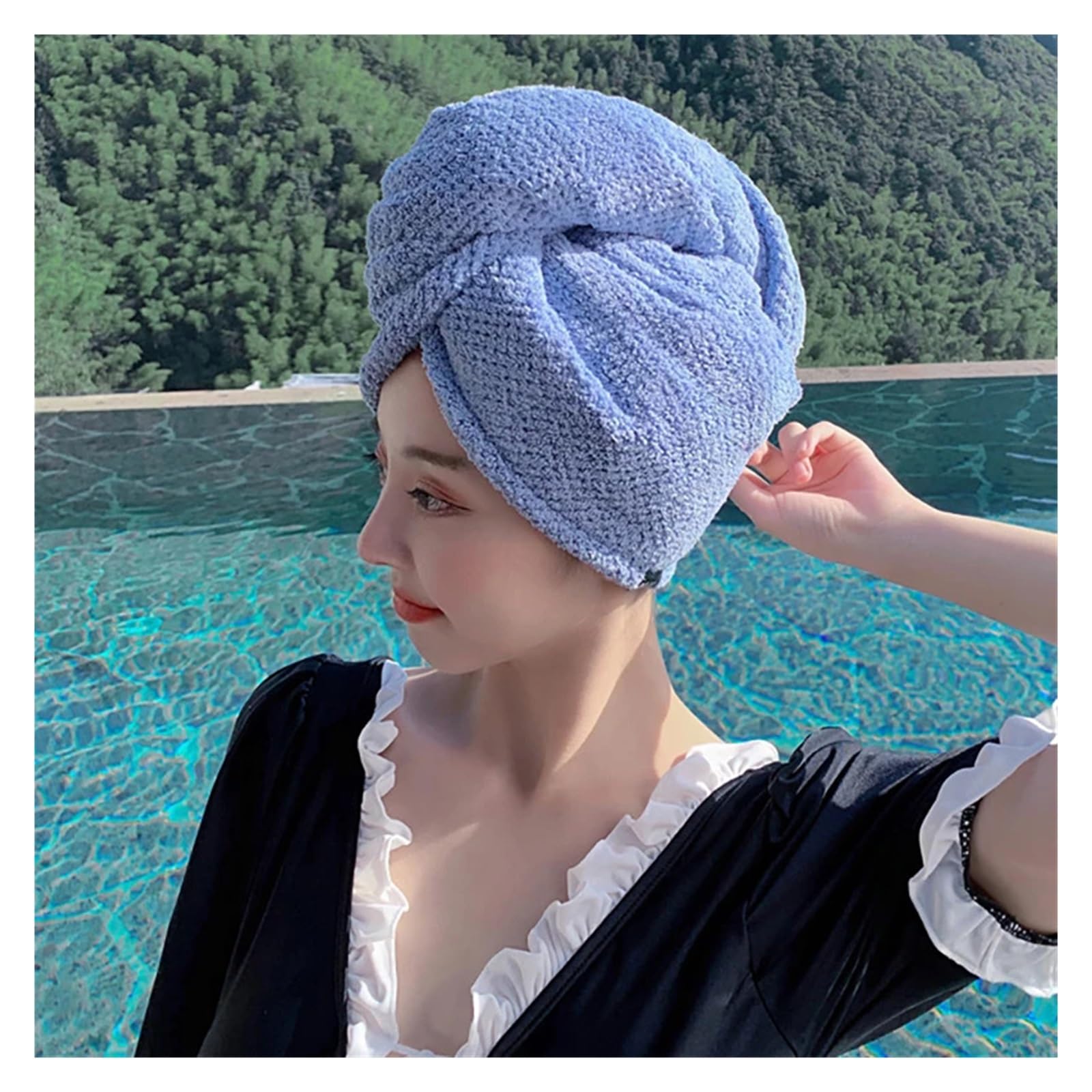 Toallas Para Secar El Pelo 4 Uds toalla for el cabello de microfibra, envoltura de secado de cabello antiencrespamiento for mujeres y hombres, sombrero for cabello seco, súper absorbente, gorro de bañ