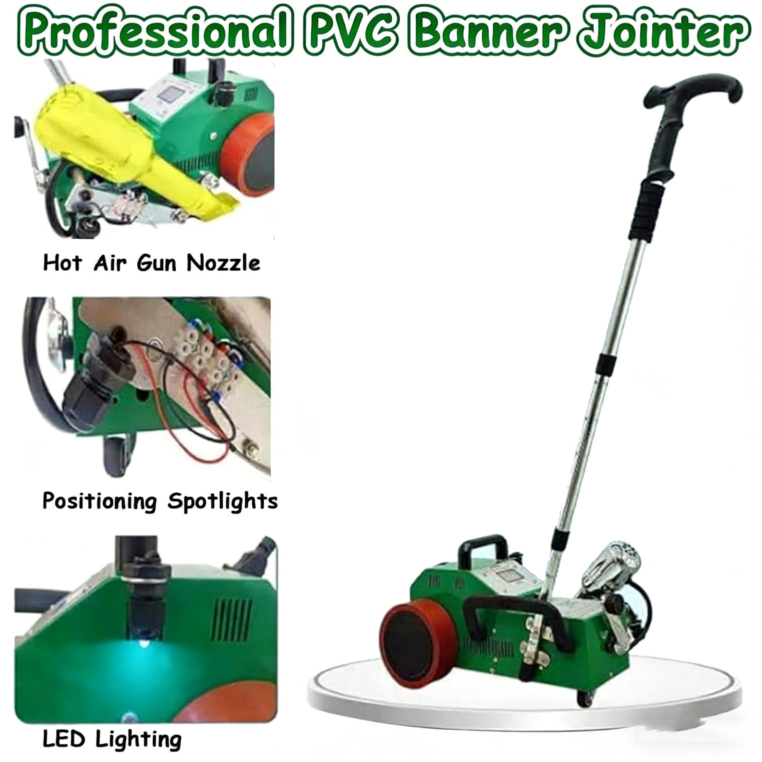 Soldador automático de aire caliente para pancartas de PVC y tela de malla, temperatura y grosor ajustables, ideal para carteles publicitarios y cajas de luz