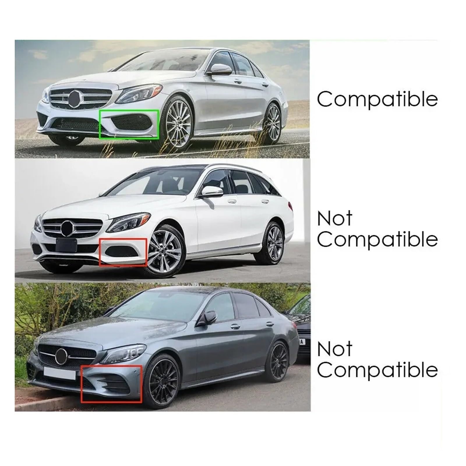 Amazon.co.jp: 2PCS 車フロントバンパーフォグライトランプグリル