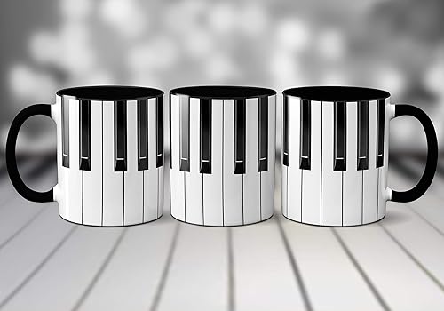 Miniatura 5 de Piano Keys - Taza para músico, regalo para profesores, diseño de teclado