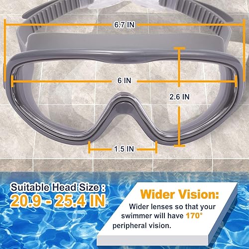 Miniatura 3 de Braylin Gafas de natación para adultos, paquete de 2 gafas de natación de visión amplia para hombres, mujeres, jóvenes, adolescentes, antivaho y más