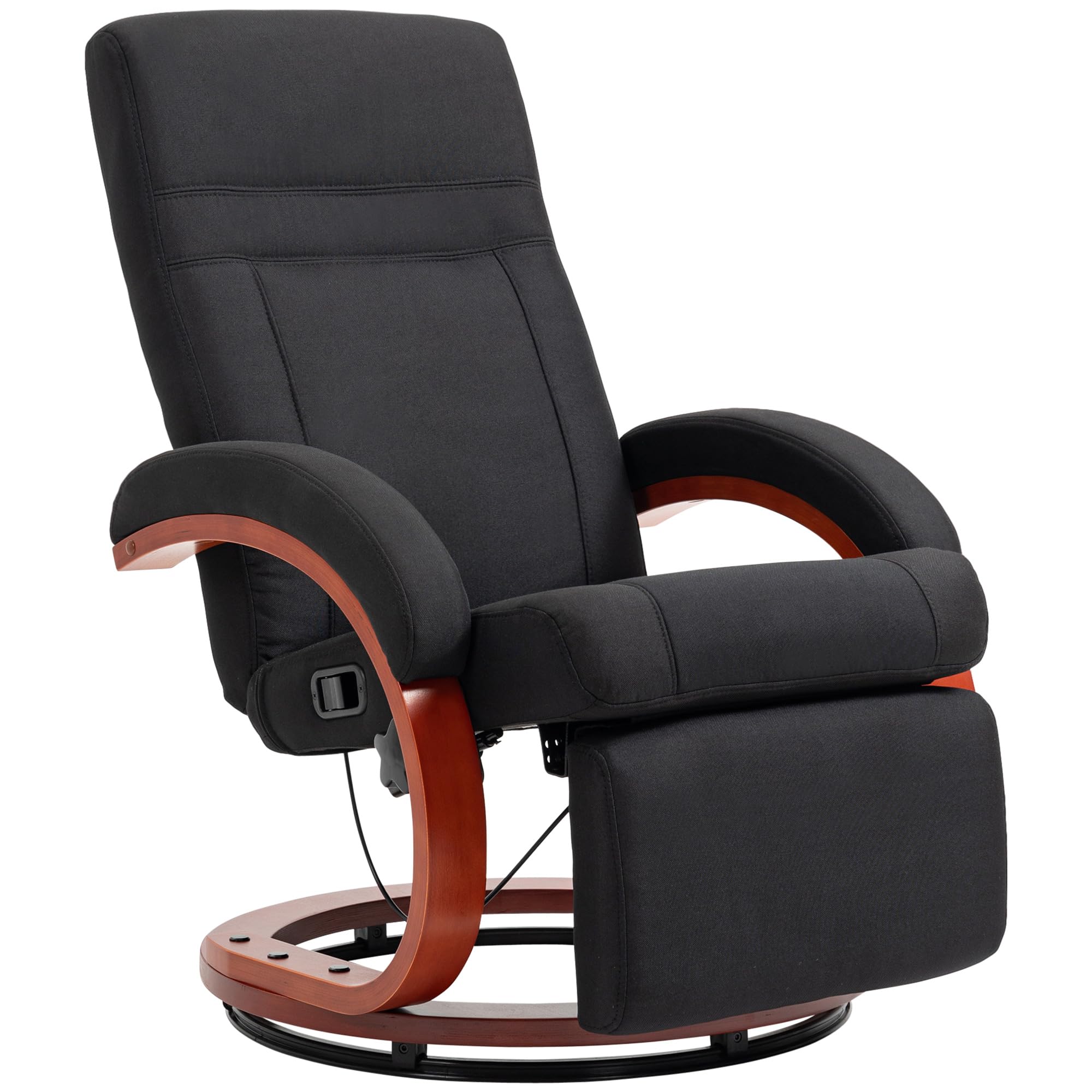 HOMCOM Fauteuil Relax avec Dossier Haut, Noir