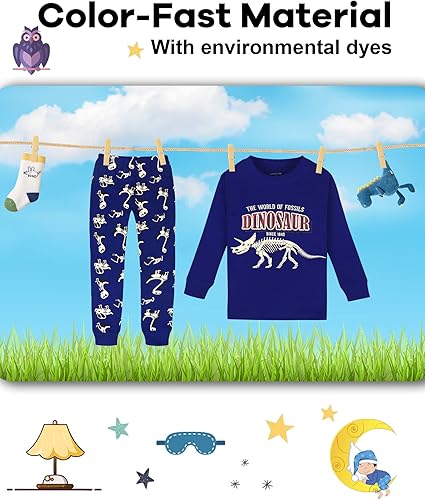 Miniatura 7 de DAUGHTER QUEEN Pijama de manga larga para niños, talla 18 meses-12 años