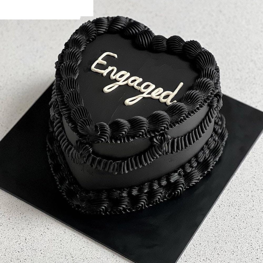 BAKERS 4U MDF Square Black Cake Board/Cake Base 8 Inch (Pack of 10) Wooden Cake Server (Black, Pack of 10) 2