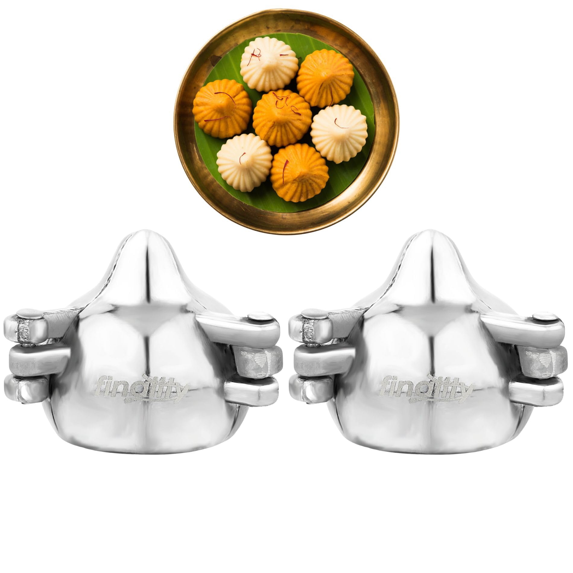 Steel Aluminium Modak Mould Pack of 2, Size -Medium Each Mould