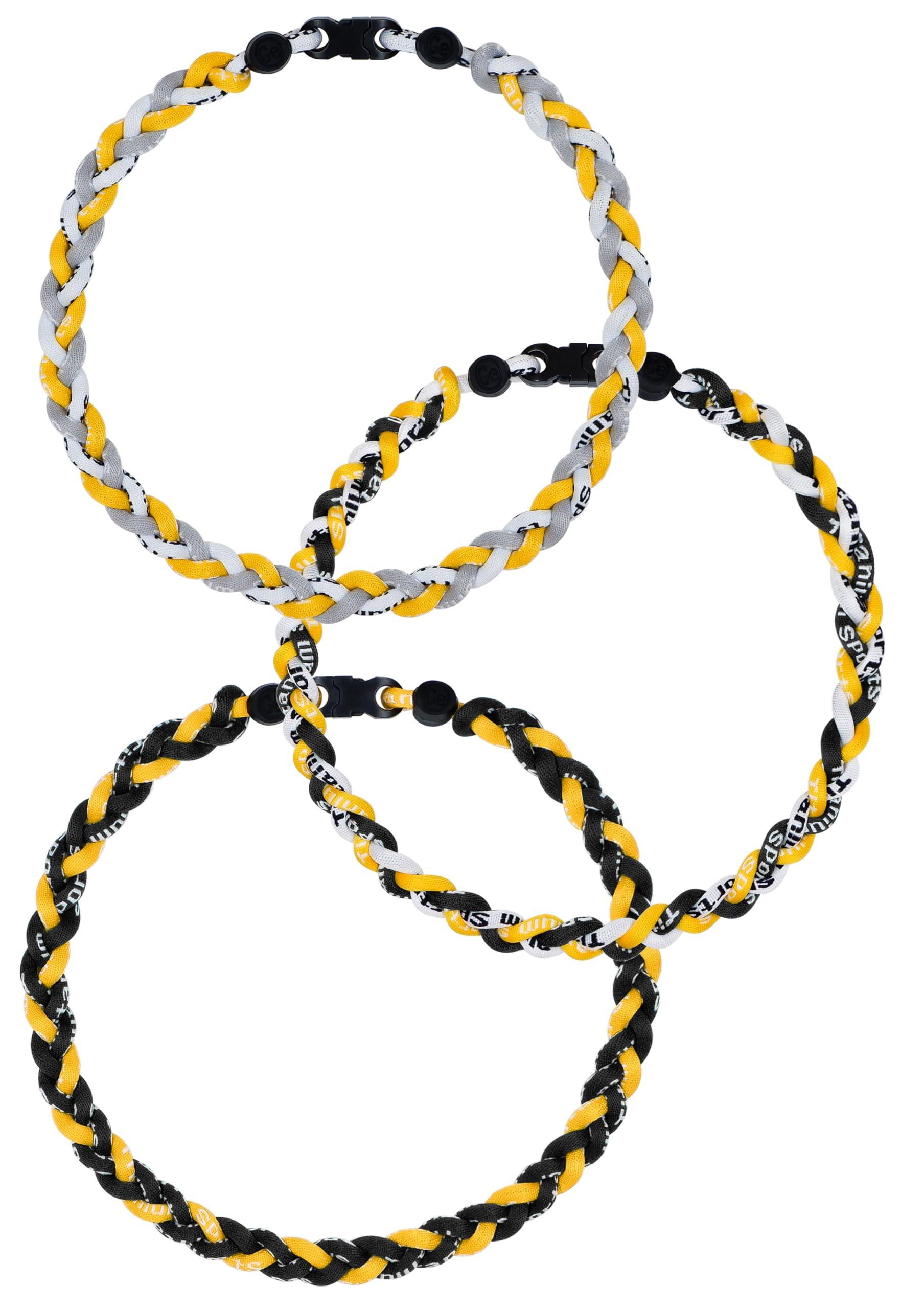 SUPBOMM 3 pcs Baseball Rope Necklaces, League Team Colors Braided Necklace, Baseball Team Gifts