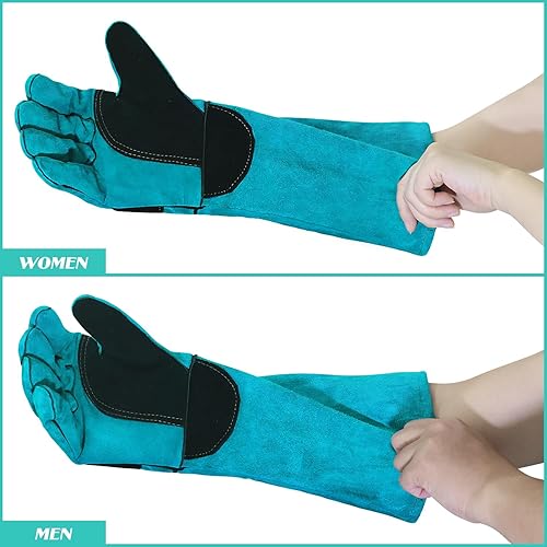 Miniatura 6 de Uzhika Guantes de manejo de animales, guantes protectores antiarañazos, resistentes a las mordeduras, para perros, gatos, pájaros, serpientes,