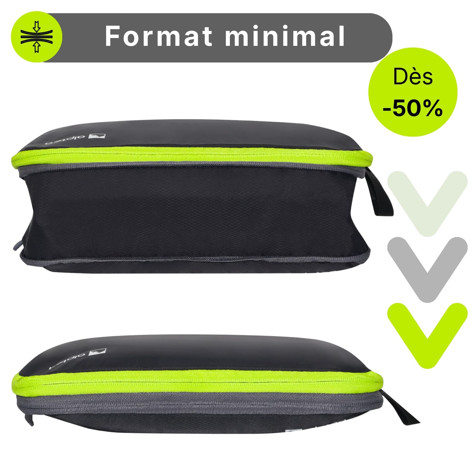 Lot de 5 sacs de rangement professionnels avec compression - Ultra légers - En tissu imperméable - Pour voyage et sac à dos