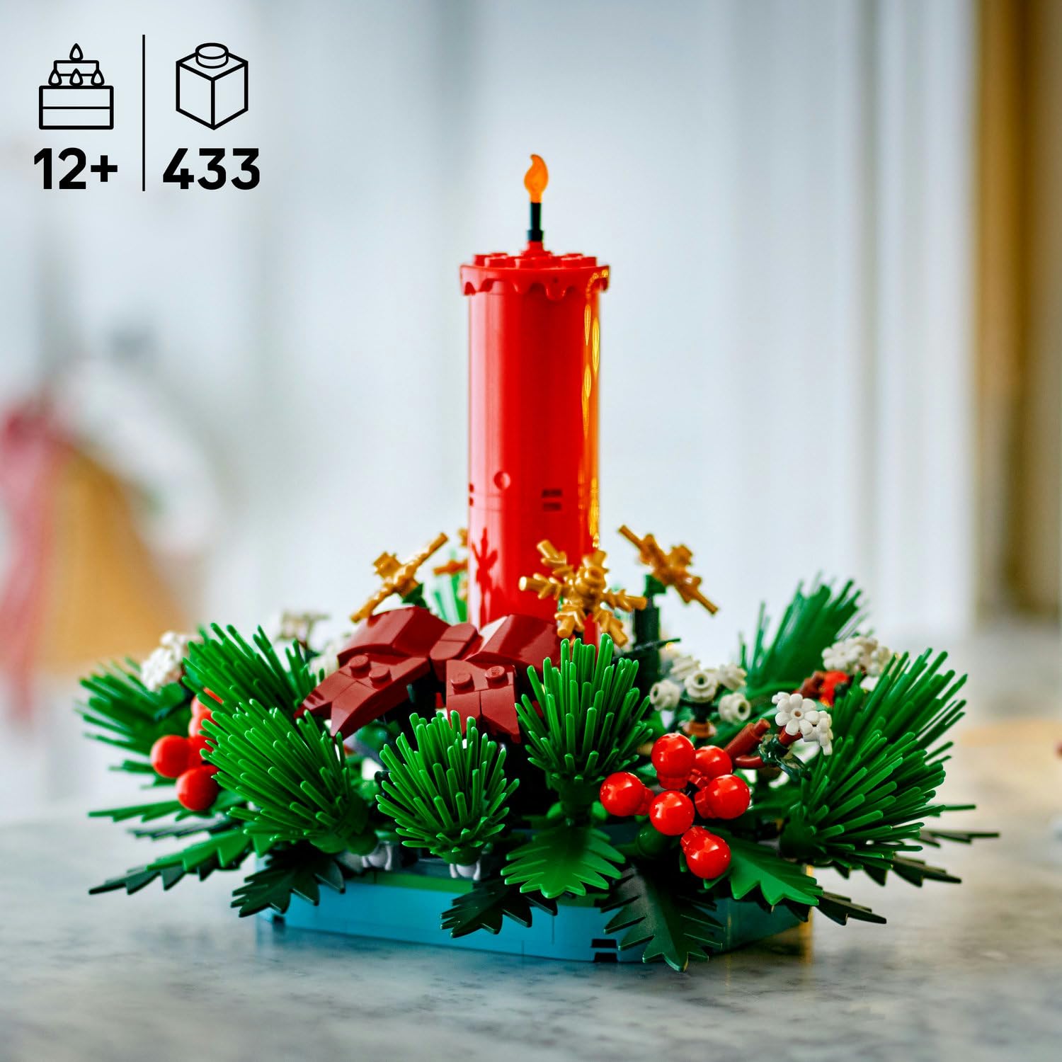 置物 Hugo Boss HOLIDAY_Tree LEGO Yılbaşı Masa Süsü 40743 – 12 Yaş Üzeri Çocuklar için Kırmızı
