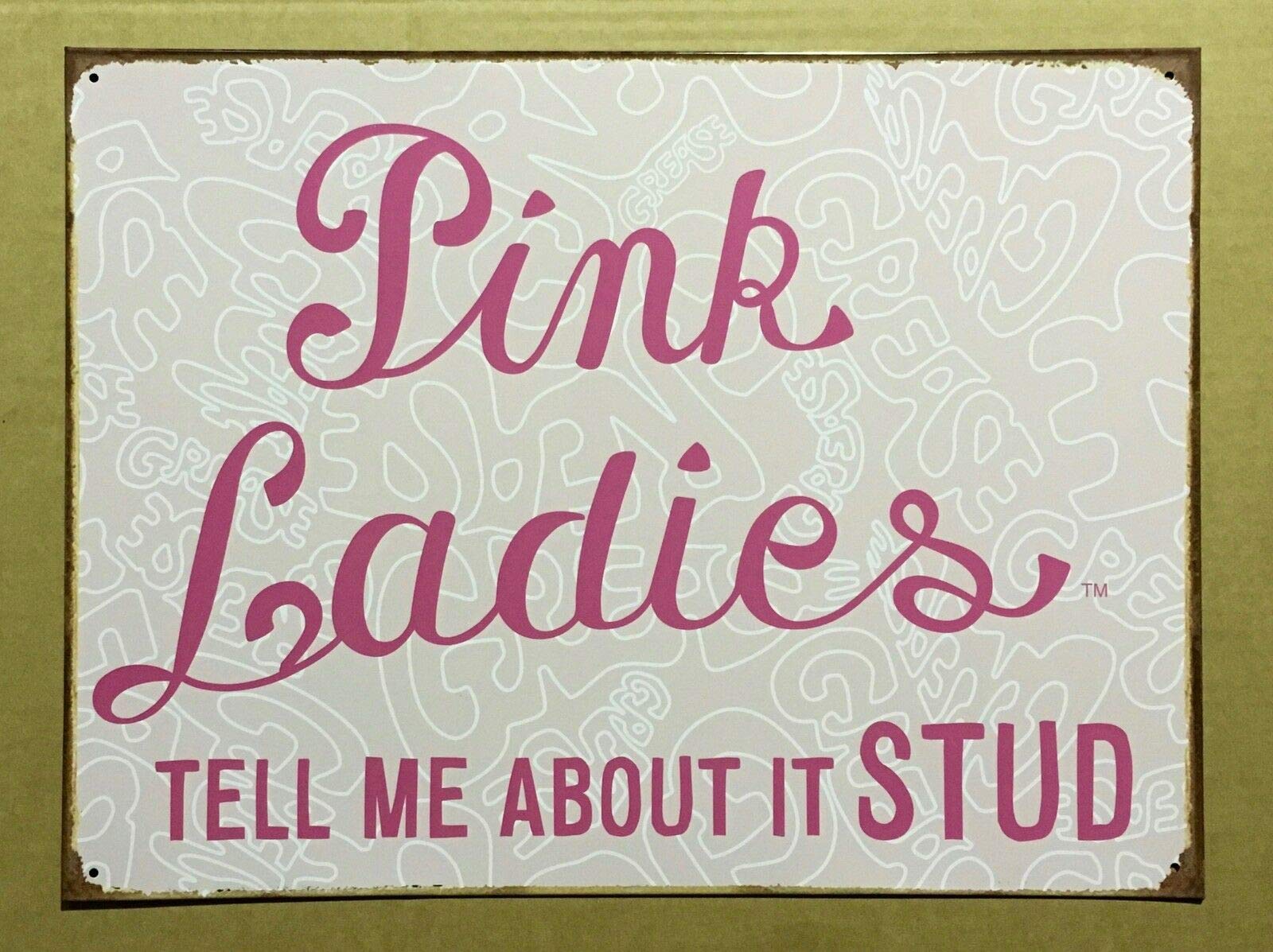 Gqwjksz As Pic Metal Tin Signs Vintage Grease Pink Lady Wall Decoration Kitchen Home Garage Bar Retro Art Sign 12" X 8"