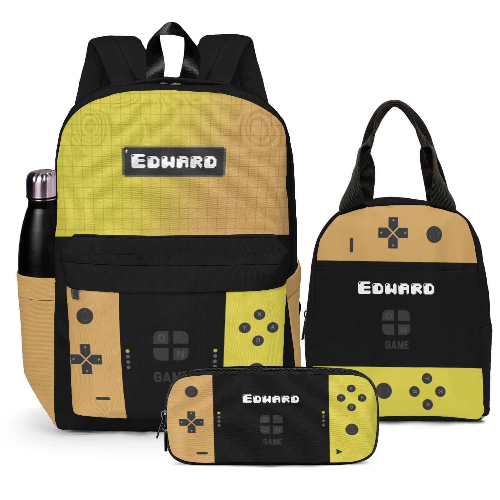 Voltexia Custom Backpack for Boys Personalized Gamer Backpack with Lunch Box and Pencil Case Customized Game School BookBag for kids