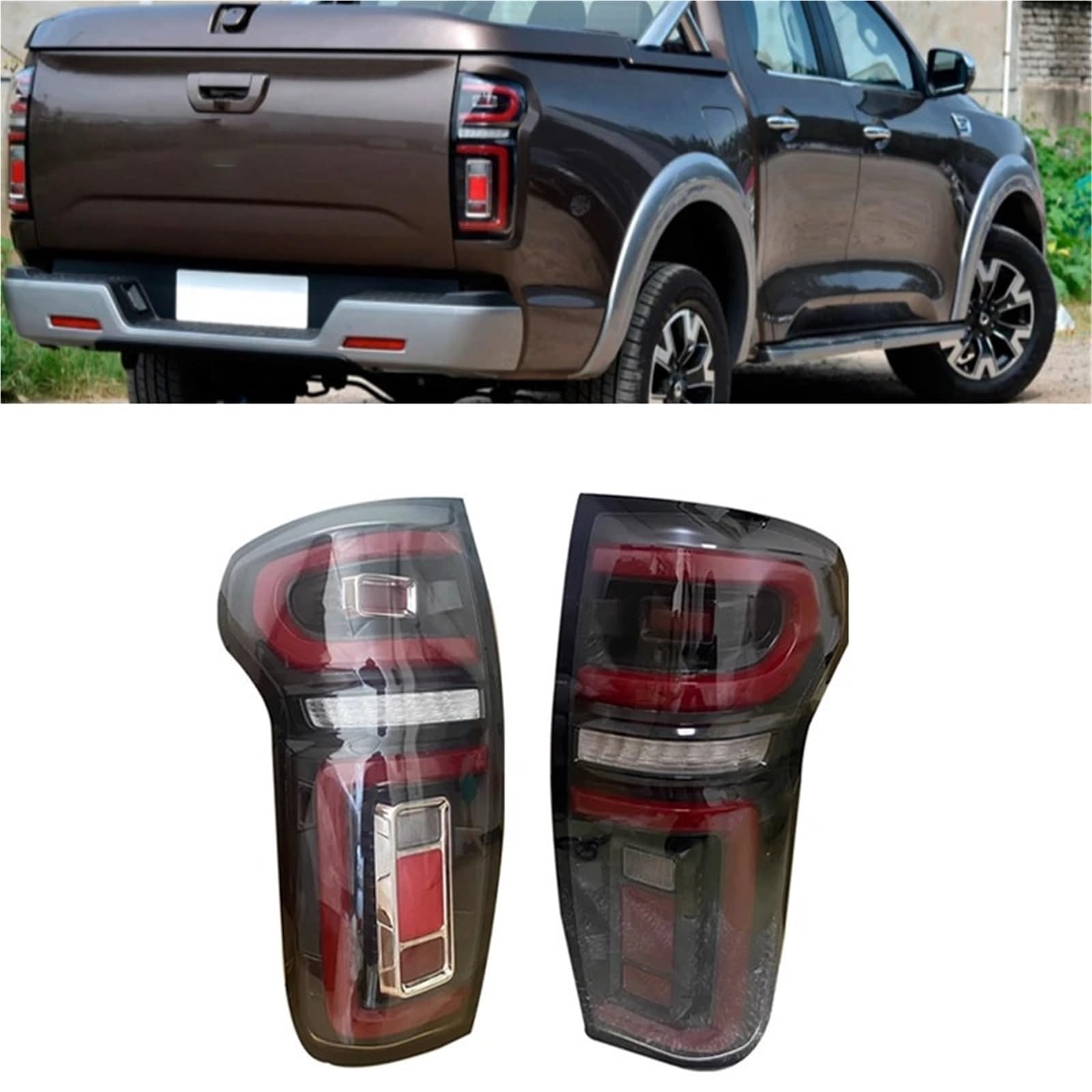 Lampa tylna zespolona Do Great Wall PAO POER Pickup Truck Passenger Version Lampa tylna samochodowa 4133101XPW04A 4133100XPW04A Halogen światła(Black Right)