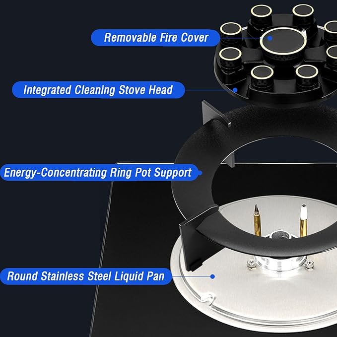 Estufa Portátil a Gas de 1 Puesto con Encendido Electrónico y Vidrio Templado miniatura 7