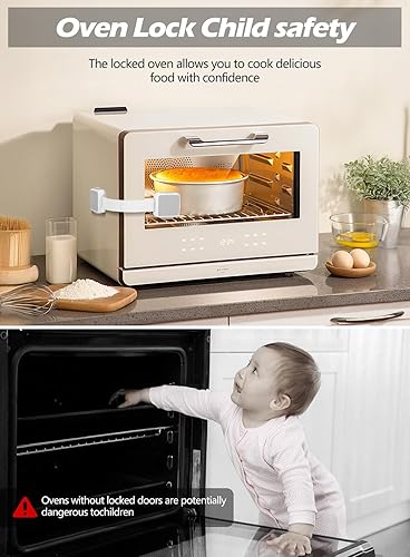 Miniatura 7 de Paquete de 2 cerraduras de seguridad a prueba de bebés seguras para niños, para gabinete, cajón, refrigerador, horno, lavavajillas, puertas, asiento