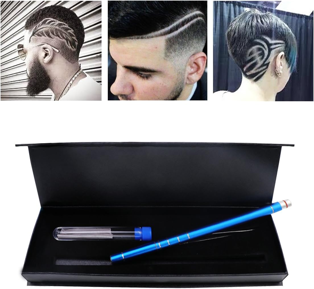Hair Tattoo Trim Styling Face Eyebrow Shaping Device, Ociga Engraved Pen + 10 Blades + Tweezer Hair Styling Eyebrows Beards Razor Tool