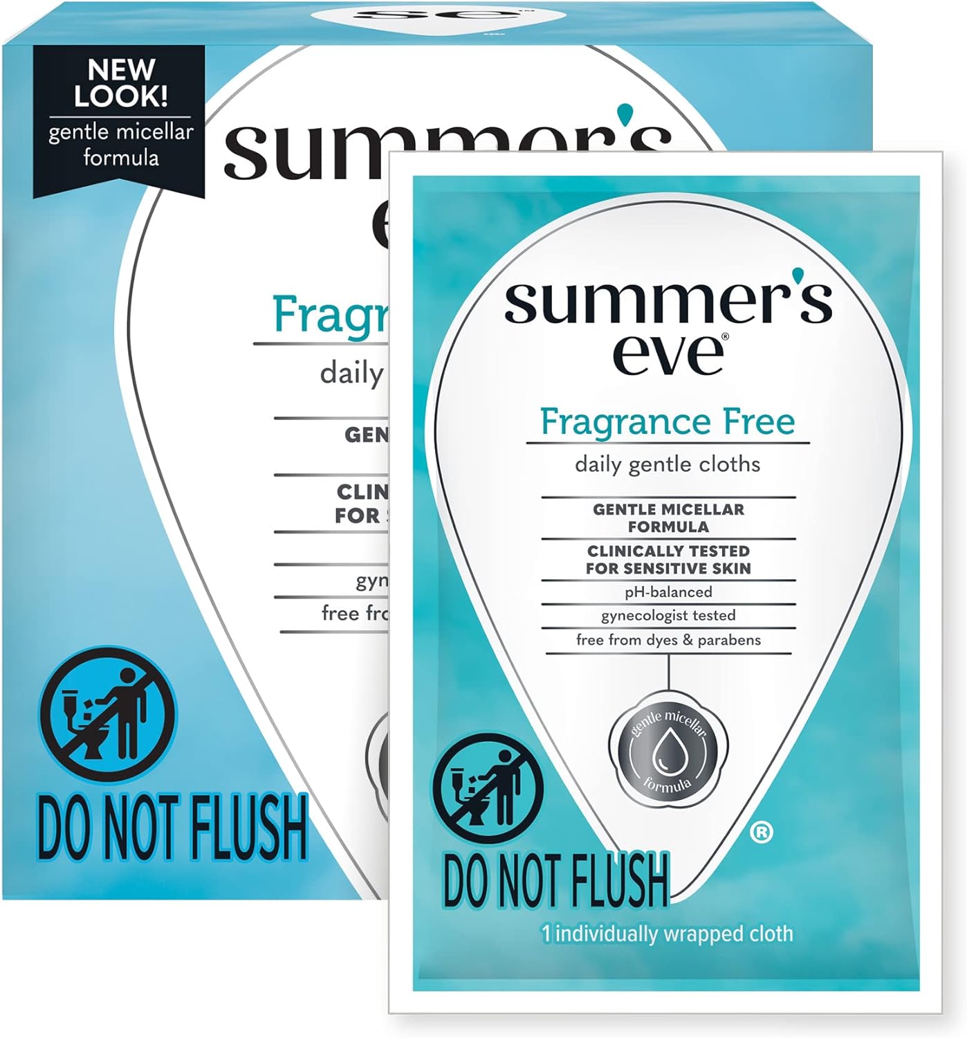 Summer’s Eve Fragrance Free Gentle Daily Feminine Wipes, pH Balanced, 16 Count