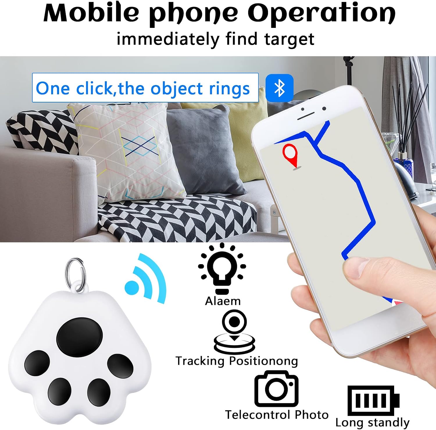 8 Pcs GPS Tracker for Dogs Kids GPS Tracker Key Finders Cute Pet Locator Portable Tracking Devices Luggage Anti Lost Dog Locator GPS Tag Dog Cat Tracking Collar with GPS