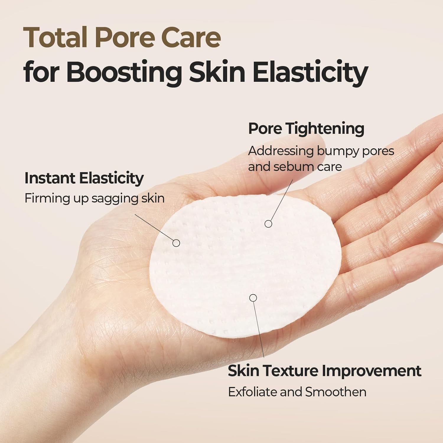 SKINFOOD Acorn Pore Peptide Toner Pad, Korean Skincare Facial Toner, Pore Tightening, Elasticity, Skin Texture Improvement, Firming Up Sagging Skin 8.81 oz (60 Pads) - Image 4