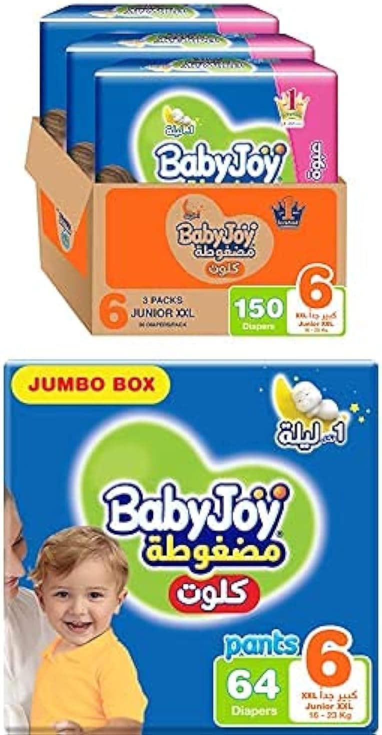 BabyJoy Culotte, Size 6, 214 Diaper Pants (1 Giant Box + 1 Jumbo Box