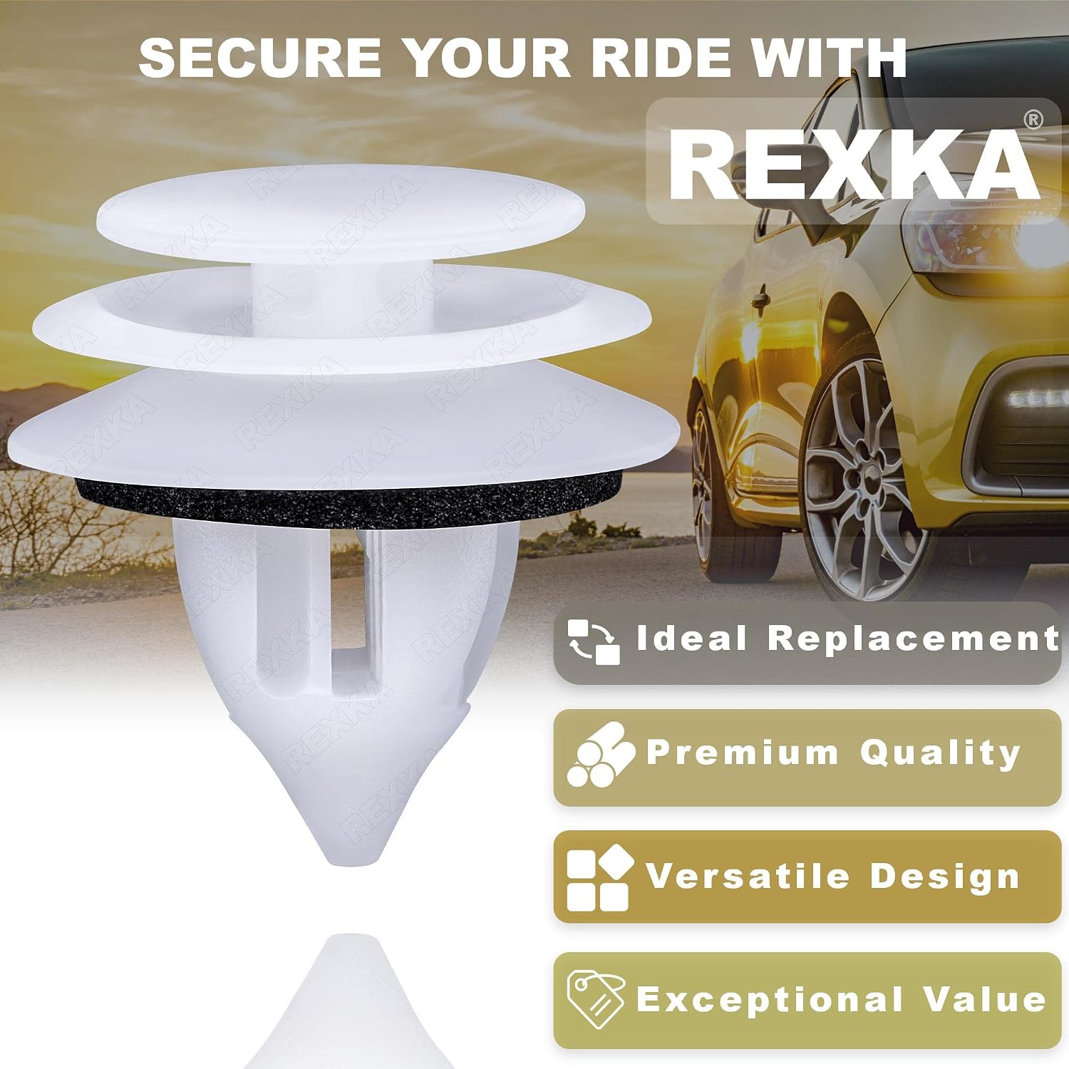 Rexka 15pcs Door Trim Panel Clips Fastener Rivet GJ6R-68-ABX for Mazda Miata, RX-8,CX-9, Mazda 3, Mazda 5, Mazda 6, MazdaSpeed6