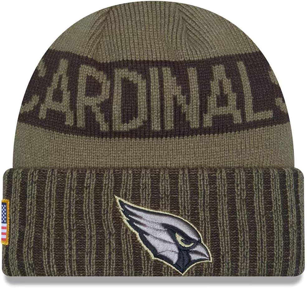 New Era Unisex-Adult NFL Official 2025 Army Green Salute to Service Cuffed Beanie Cold Weather Knit Hat