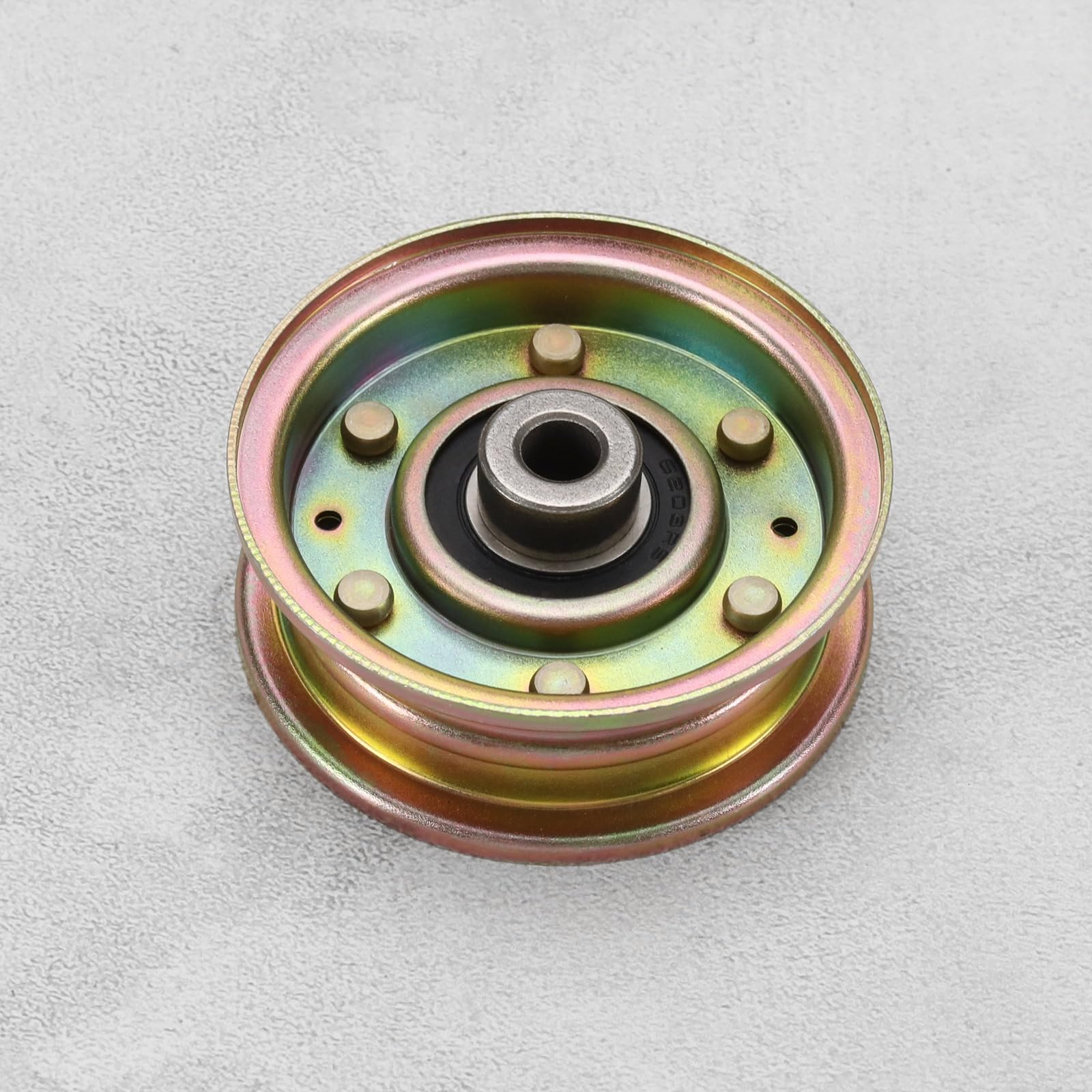 EMSea 1 x Flache Spannrolle, kompatibel mit MTD Columbia, kompatibel mit Troy Bilt Big Red, kompatibel mit Cub Cadet Riemenscheibe Spannrolle 756-04224 756-0981B 300920 1123687