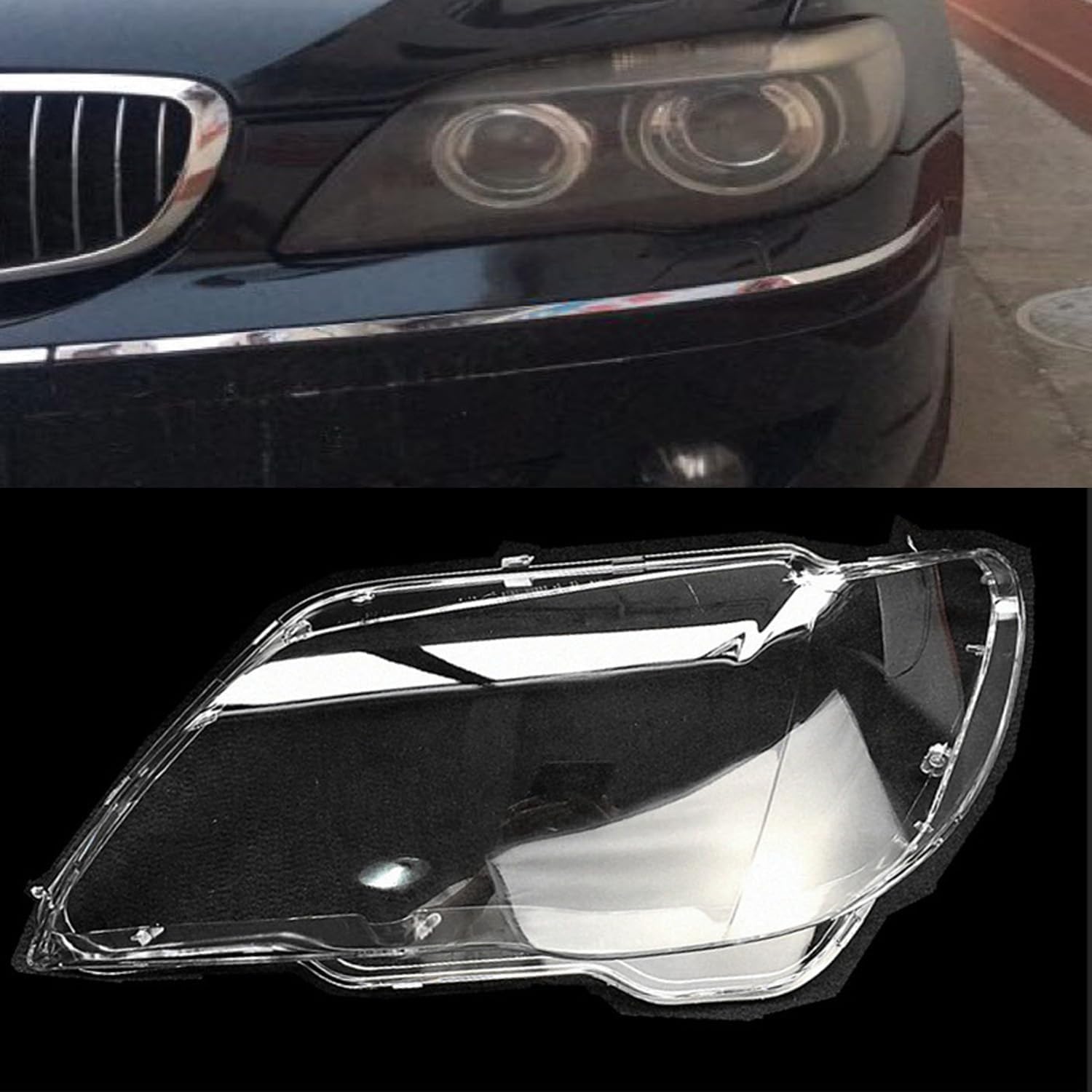 Transparent Automotive Headlight Covers Shell,Car Headlight Lens Cover Shell,Auto Headlamp Shell,for 7 Series E66 2005-2008,Right