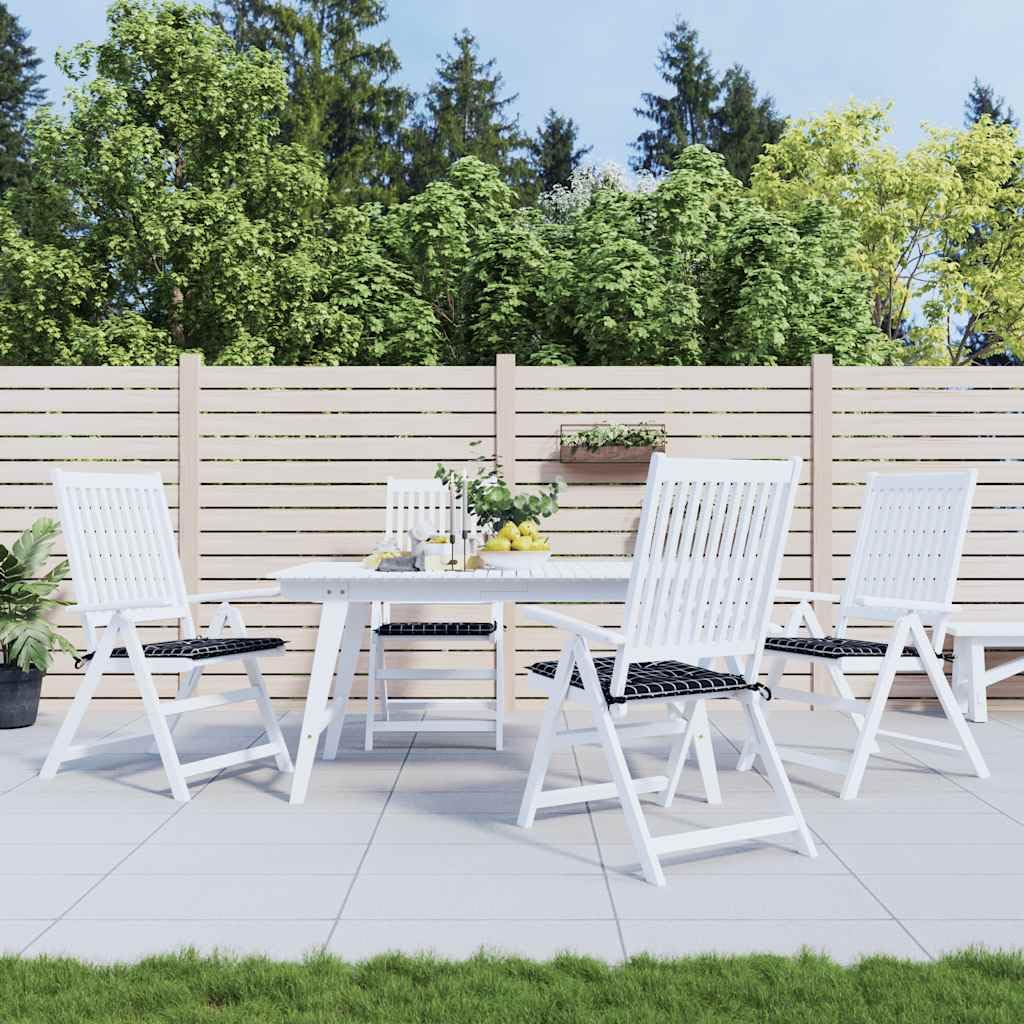 Coussin de chaise de jardin noir à carreaux x4 | 40x40 cm Oxford