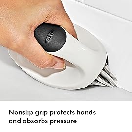 OXO Good Grips All-Purpose Scrub Brush - 2-Pack, Crevice Cleaning, Bathroom Cleaning, Scrub Brush with Handle, Brushes to Scrub Your Kitchen or bathrooms