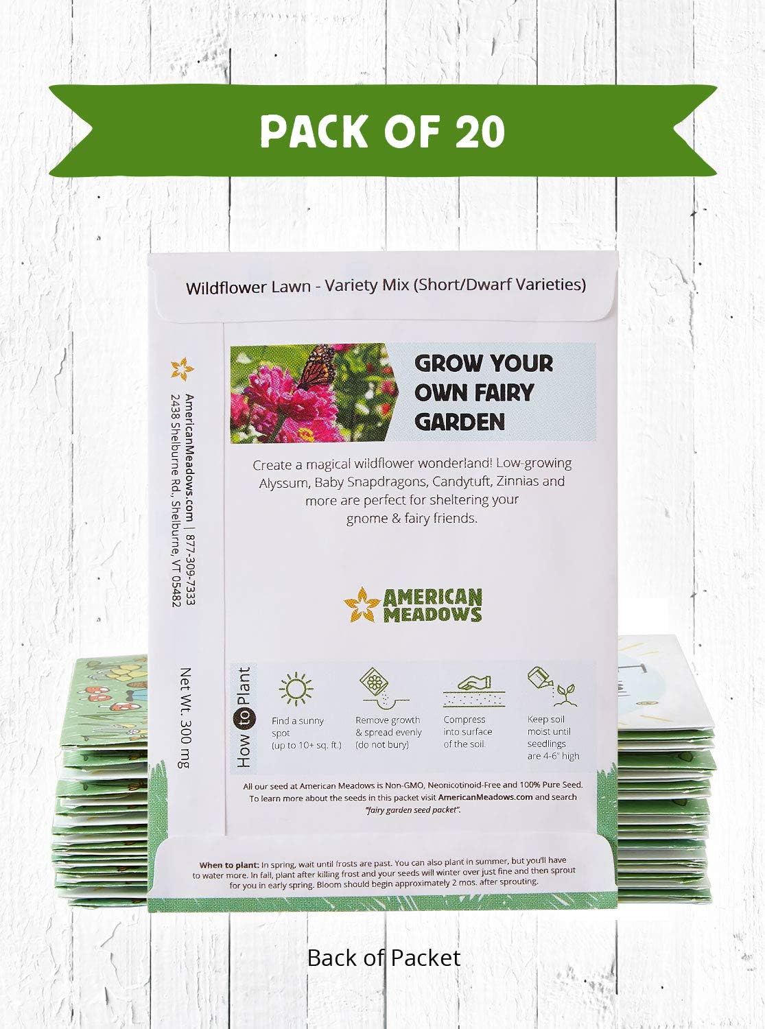 Buy American Meadows Wildflower Seed Packets Fairy Garden Party Favors