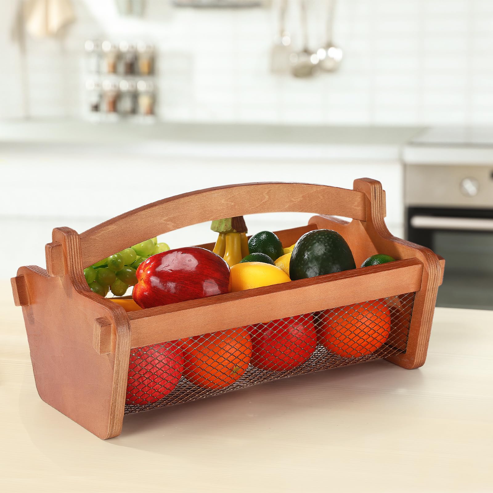 Teenyyou Garten-Erntekorb, Netz-Aufbewahrung mit Griff, vielseitig, für Garten, Obst, Gemüse, Sammelkorb, Gartenbedarf, Gärtner, Geschenk zum Waschen (Braun, Mitte)