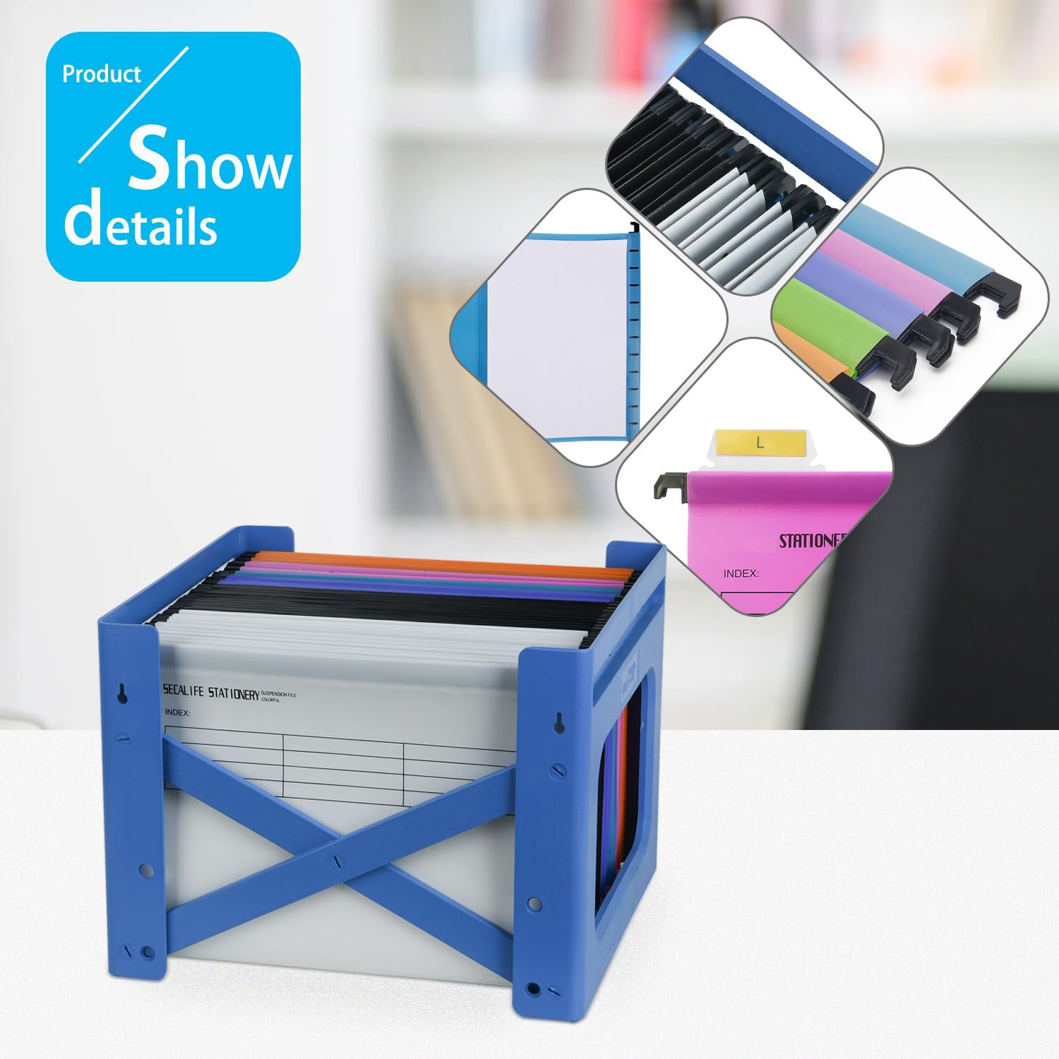 Hiziwimi 15 stuks PP witte archiefkast A4 Suspension Files met tabs en inserts, hangende archiefkast voor kantoor school desktop bestandsopslag, bestandsclassificatie bestandsmap (wit
