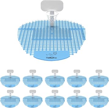 Urinal Screen Deodorizer 10 Pack,Anti-Splash Urinal Cakes with Long-Lasting Ocean Breeze Scent,Basketball Pitch Urinal Screens for Men Bathroom Airport Office Mall Hotel