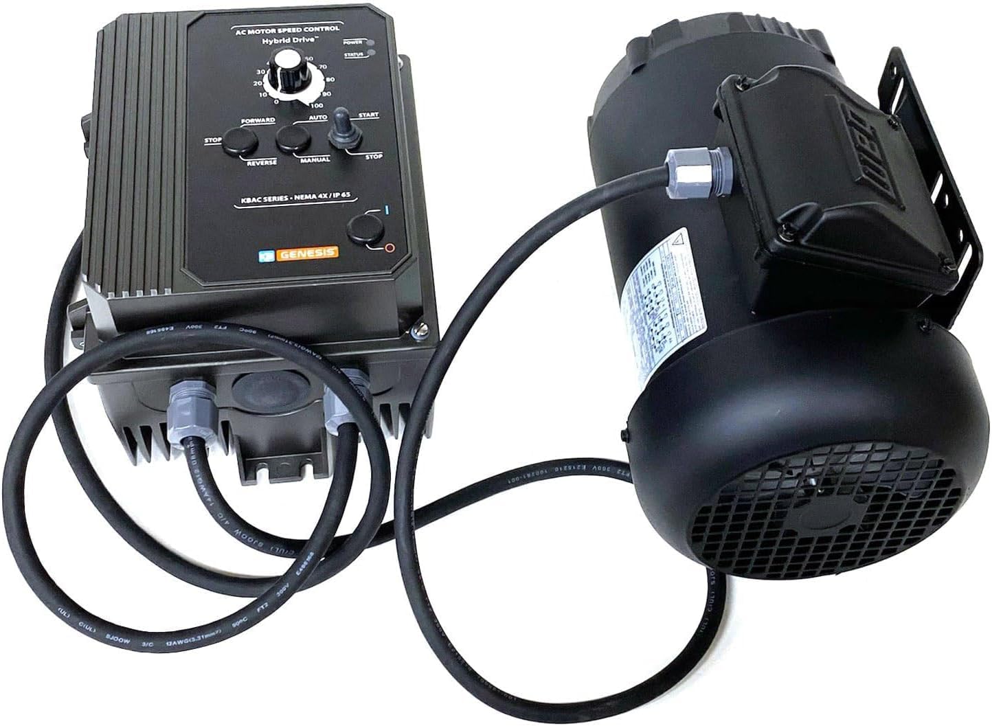 Diktator 2 HP Motor with VFD - 3450 RPM (Wired for 220V) for 2x72 Belt Grinders