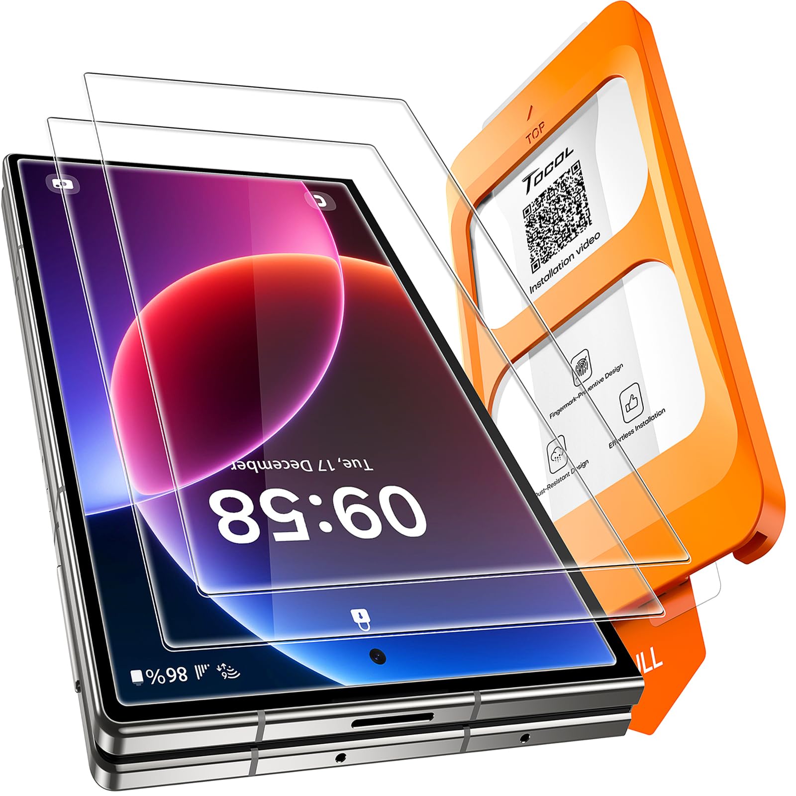 TOCOL for Samsung Galaxy Z fold 8 Screen Protector, Auto Installation