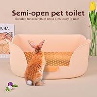 Vista 6 de RUBYHOME Caja de arena grande para conejitos (15.5 x 11.1 x 6.2 pulgadas), arena para animales pequeños para mascotas, inodoro para mascotas