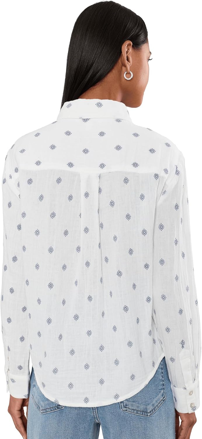Liverpool Los Angeles Long Sleeve Button Front Shirt with High Low Hem
