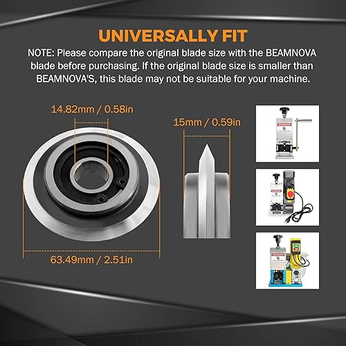 Miniatura 5 de BEAMNOVA Cuchilla de repuesto mejorada para pelacables de alambre de cobre, cortadores de cables alimentados por máquina, diámetro interior de 0.591