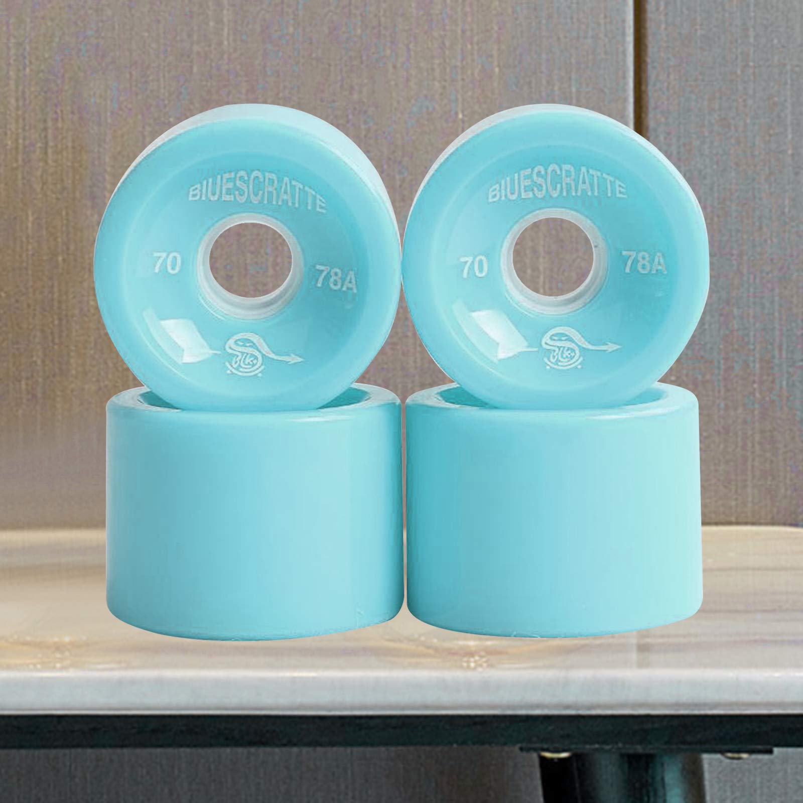 Perfeclan 4 unids/Pack 70mm Longboard PU Rueda de Skateboard 78A dureza Ruedas Crucero de ABEC-9 rodamientos Cubierta Exterior