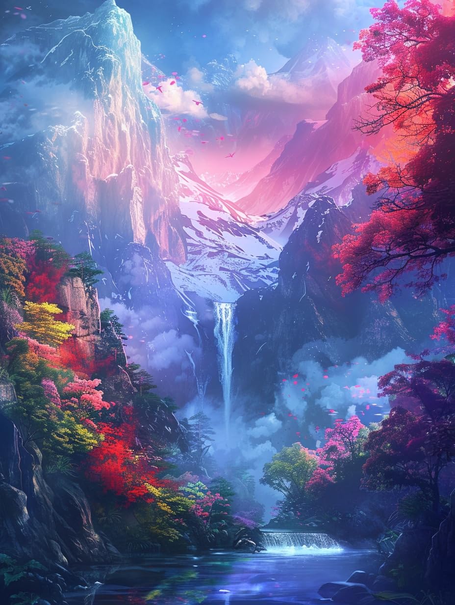 VAIIEYO 5D DIY Mountain Diamond Art Kits Adults, Landscape Diamond Painting, Paint with Round Full Drill Crystal Rhinestone Diamonds Gem Art for Home Wall Decoration Gift 12X16Inch-6