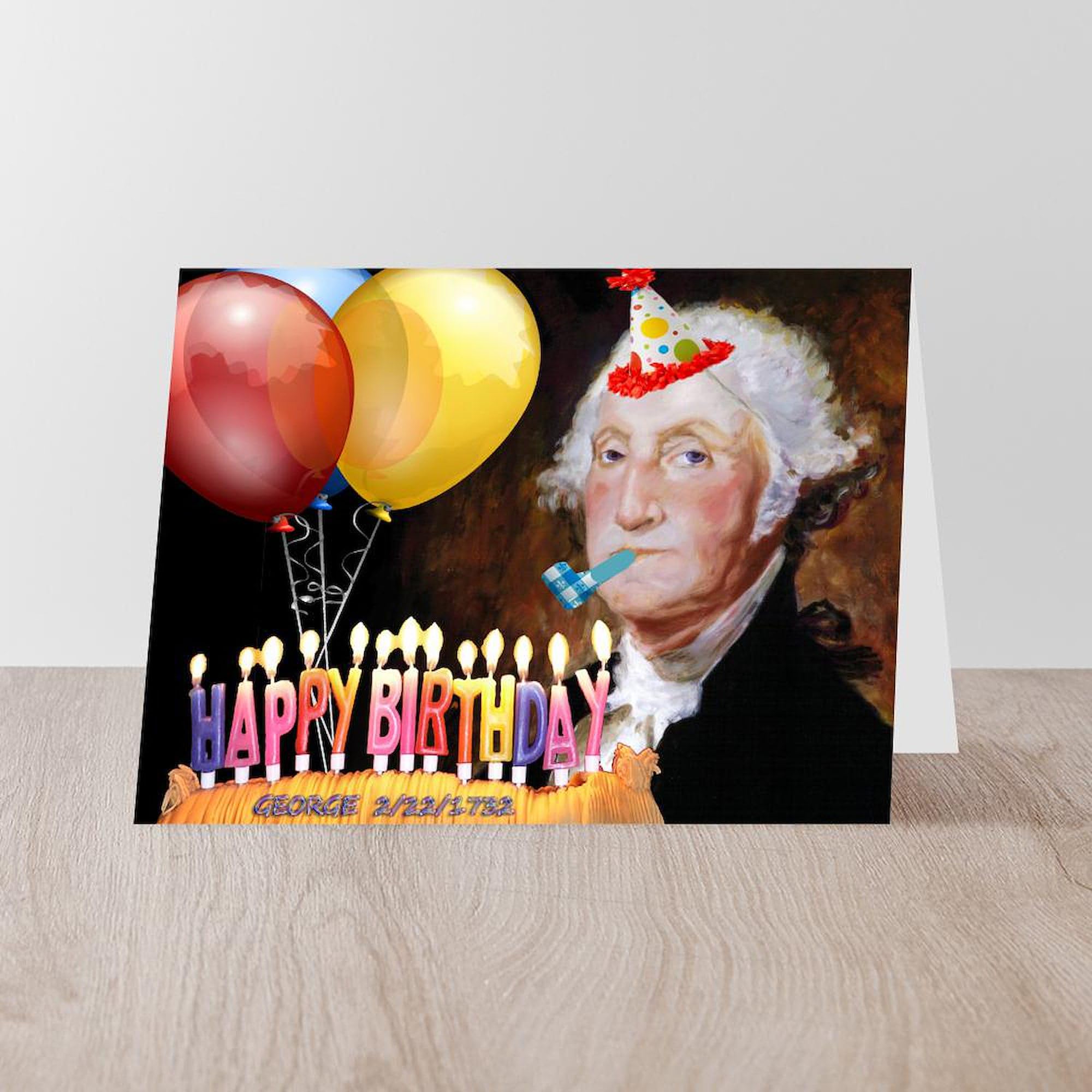 Amazon.com : CafePress George Washington Folded Greeting Card Matte :  Office Products