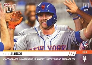 2019 Topps Now Baseball #74 Pete Alonso Rookie Card - Hits Hardest Home Run in Mets History - Only 1,313 made!