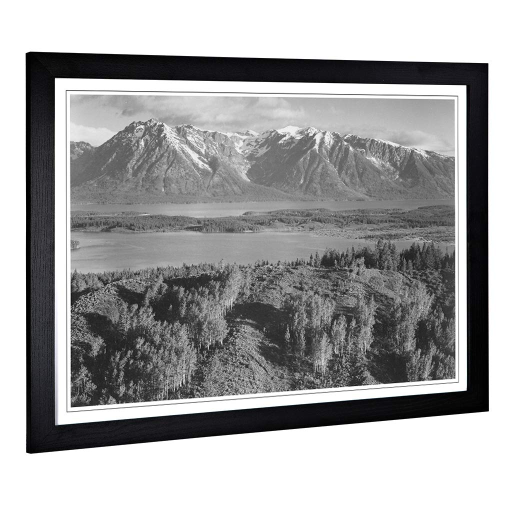 Big Box Art Framed Print of Ansel Adams Grand Teton Wyoming 2 Design | Wall Art Picture | Home Decor for Kitchen, Living Room, Bedroom, Hallway, Black, A2 / 24.5x18 Inch / 62x45cm