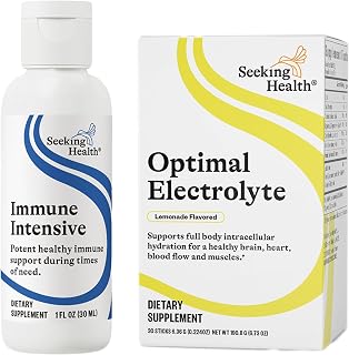 Immune Intensive & Optimal Electrolyte Sticks Lemonade—Vitamin C, Zinc & D Immune Support and Lemonade Electrolyte for Digestion & Energy (15/30 Servings)