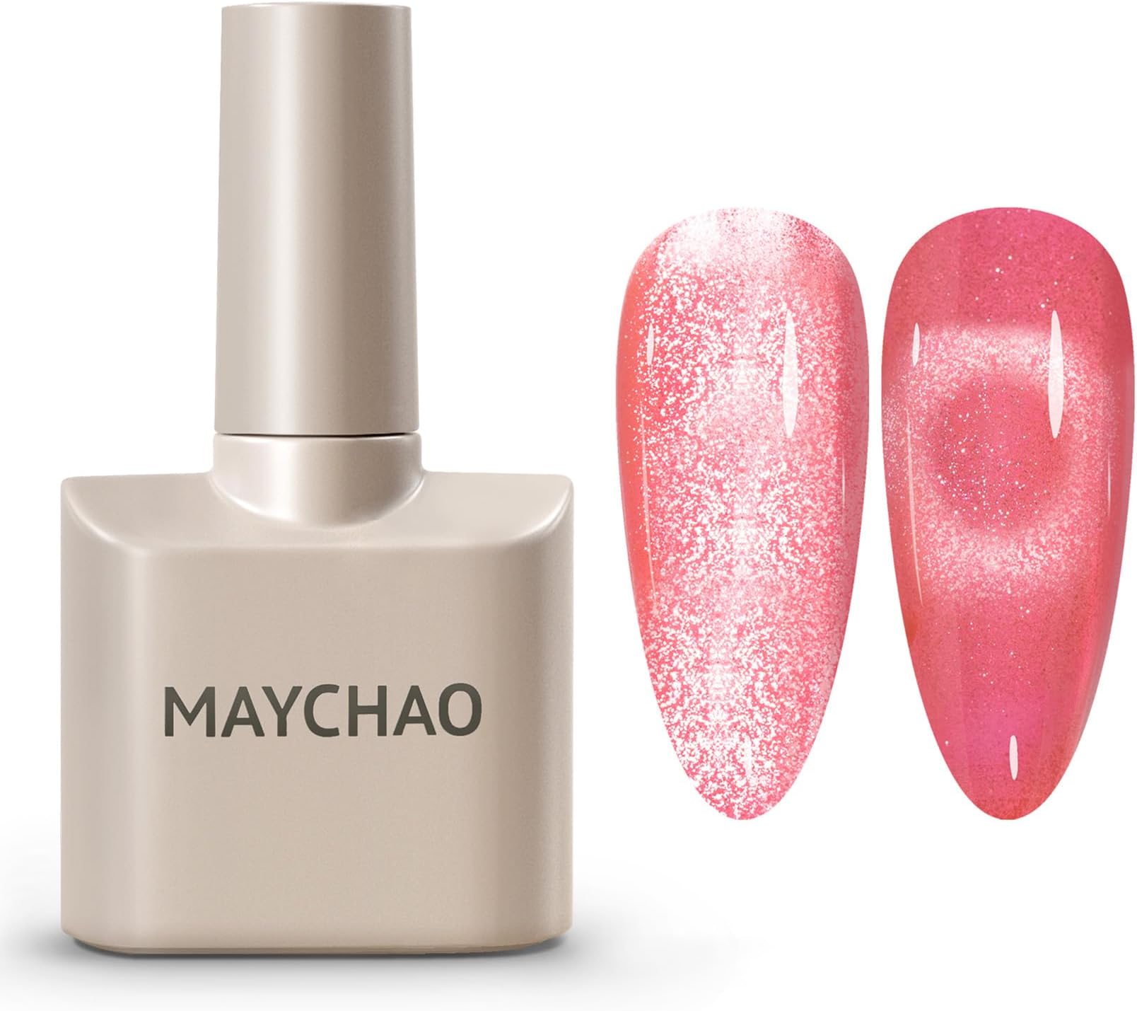 15ML Cat Eye Gel Nail Polish 1Pc Candy Pink Gel Polish with Magnet Soak off Holographic Magnetic Nail Polish for Nail Art Manicure Salon DIY at Home, 0.5 OZ