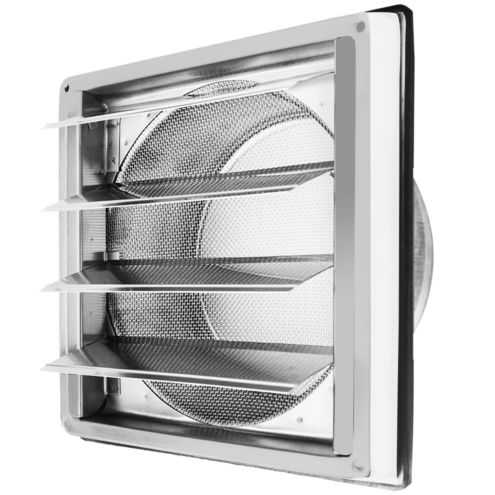 150mm Grille de ventilation, Clapet anti-retour Grille de protection contre les intempéries en acier inoxydable avec lamelles mobiles, Grille murale, Grille à lamelles Grille hotte aspirante