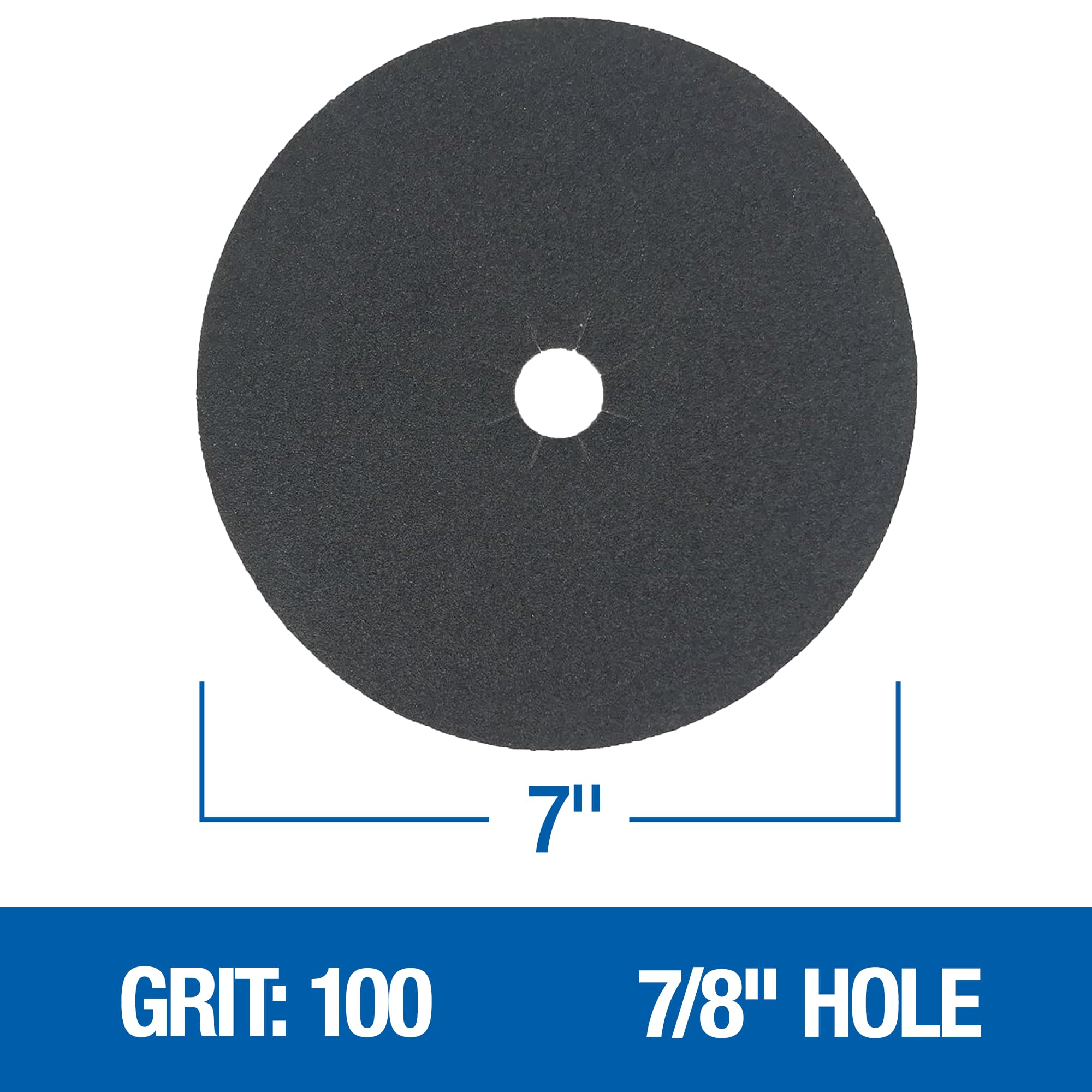 Mercer industrie 408100, disco abrasivo, carburo di silicio, paper Back, 17,8 cm x 7/20,3 cm fori, grana 100 F, 50 pezzi