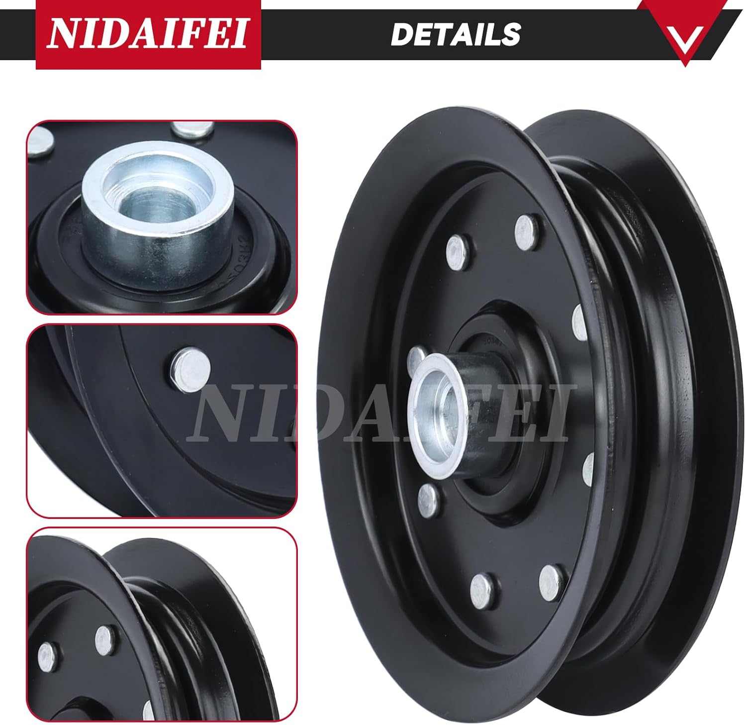 NIDAIFIE 605512 Idler Pulley with 604219 Pulley and 604231 Idler Pulley Compatible with Hustler 603986, 604219, 604231 Fits Hustler Raptor 52", SD 42", 54", SD 48"