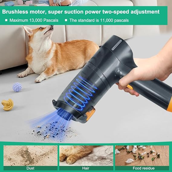 Handheld Car Vacuum Cleaner, 13000PA Hand Held Vacuum Portable Cordless, 2 Suction Modes with Crevice Tool for Car, Office Desk, Keyboards